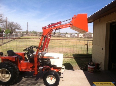 simplicity powrmax 9020 compact tractor loader boom raised